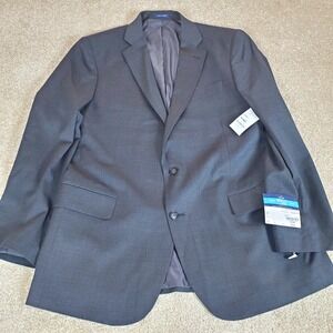 JCP Stafford Suit Coat Jacket Charcoal 44 REG Classic Fit Coolmax All Season NWT